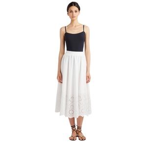 NWOT Hill House Home White Poplin Amal Skirt